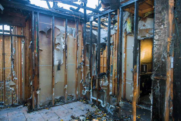 Professional Fire Damage Restoration technician working in Mayfair, CA